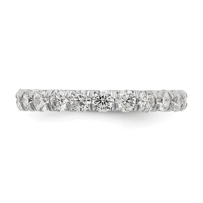 14k White Gold 2 Ct Lab Grown Diamond VSSI G Shared Prong Eternity Band Ring Goldia Rings