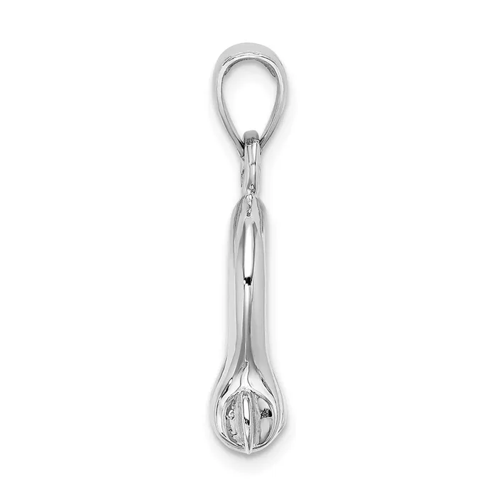 14k White Gold 3D Medium Shackle Link Screw Charm Goldia Charm Necklaces