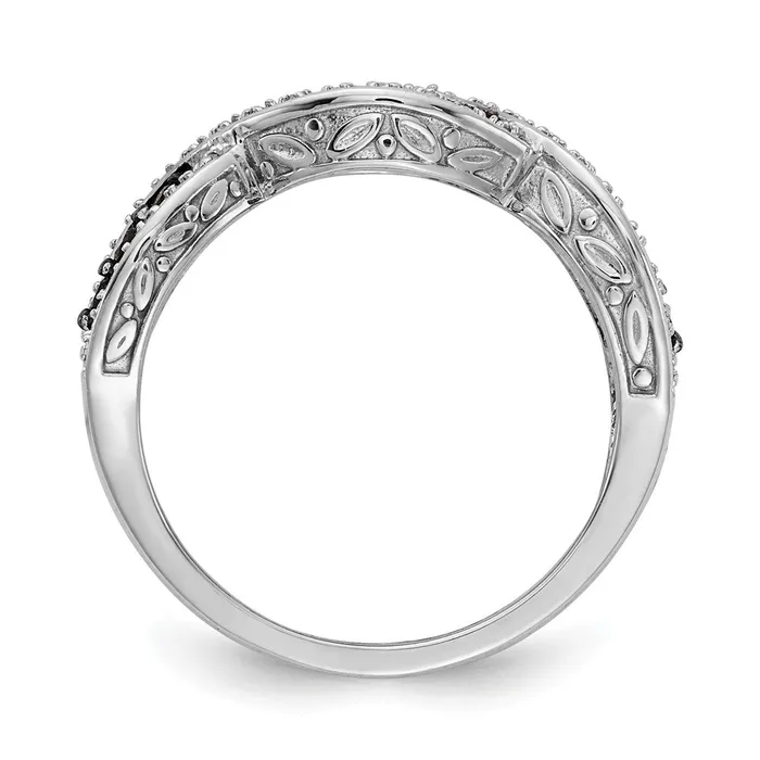 14k White Gold and Black Real Diamond Twist Ring Goldiacom Rings