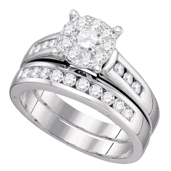 14k White Gold Round Diamond Bridal Wedding Ring Set 78 Cttw Certified gndatlanta Rings 14k White Gold Round Diamond Bridal Wedding Ring Set 78 Cttw Certified gndatlanta Rings