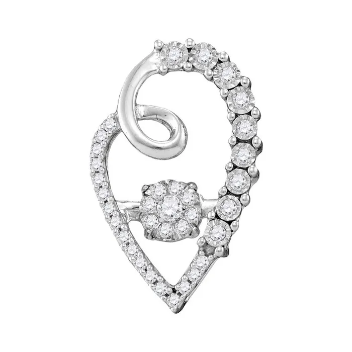 14k White Gold Round Diamond Moving Twinkle Cluster Heart Pendant 15 Cttw gndatlanta Necklaces 14k White Gold Round Diamond Moving Twinkle Cluster Heart Pendant 15 Cttw gndatlanta Necklaces