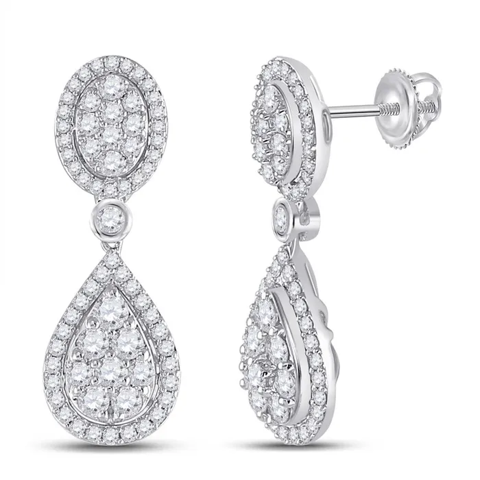 14k White Gold Round Diamond Teardrop Dangle Earrings 78 Cttw gndatlanta Earrings 14k White Gold Round Diamond Teardrop Dangle Earrings 78 Cttw gndatlanta Earrings