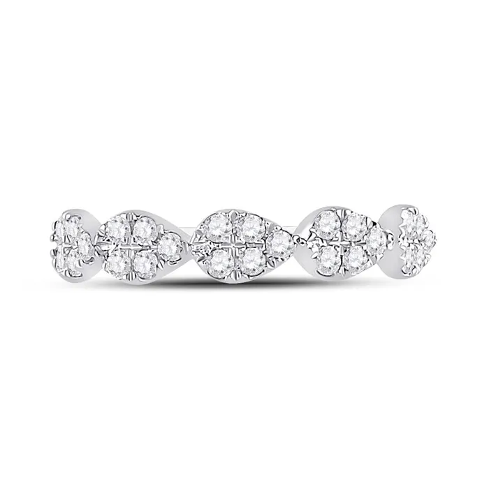 14k White Gold Round Diamond Teardrop Stackable Band Ring 13 Ctw gndatlanta Rings 14k White Gold Round Diamond Teardrop Stackable Band Ring 13 Ctw gndatlanta Rings