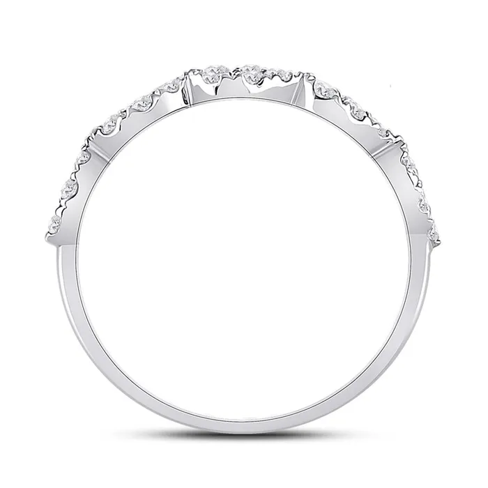 14k White Gold Round Diamond Teardrop Stackable Band Ring 13 Ctw gndatlanta Rings