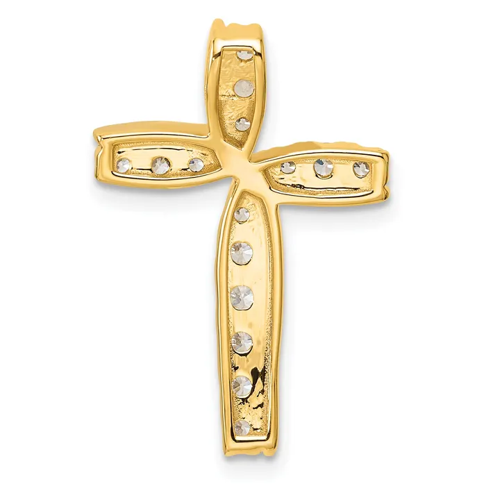 14k Yellow Gold 12 Ct Lab Grown Diamond VSSI G Chain Slide Pendant Goldia Necklaces
