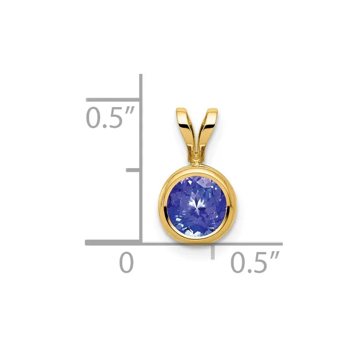 14k Yellow Gold 6mm Tanzanite bezel pendant Goldia PreStyled Sets