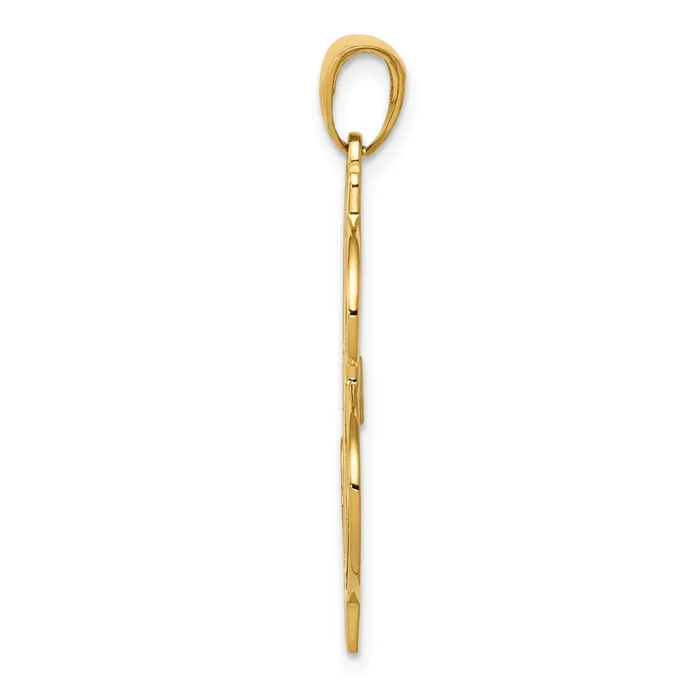 14k Yellow Gold Gold Polished and Textured Dollar Sign Pendant Goldia PreStyled Sets