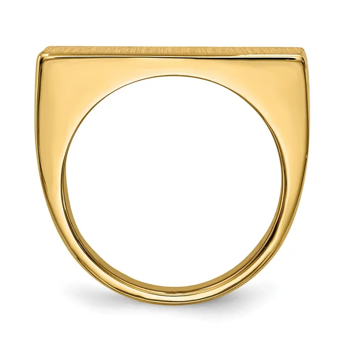 14K Yellow Gold Mens Signet Ring Goldia Rings