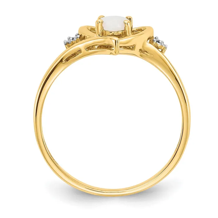 14K Yellow Gold Opal and Real Diamond Heart Ring Goldiacom Rings