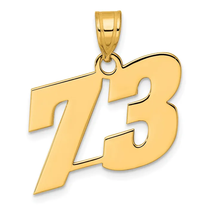 14k Yellow Gold Polished Block Number 73 Pendant Goldia PreStyled Sets