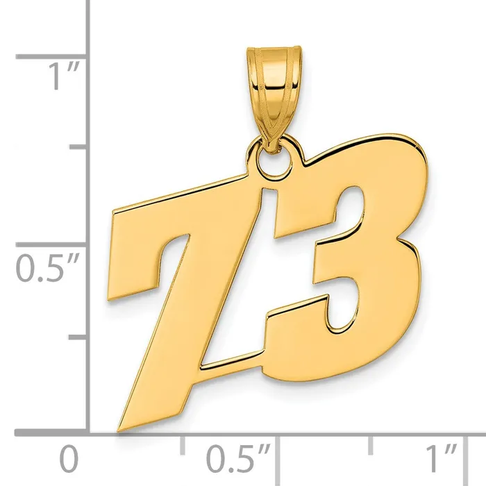 14k Yellow Gold Polished Block Number 73 Pendant Goldia PreStyled Sets