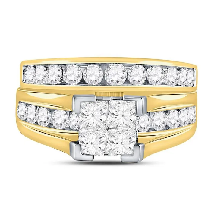 14k Yellow Gold Princess Diamond Bridal Wedding Ring Set 2 Cttw Size 6 gndatlanta Rings 14k Yellow Gold Princess Diamond Bridal Wedding Ring Set 2 Cttw Size 6 gndatlanta Rings