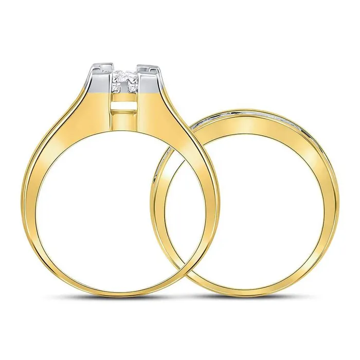 14k Yellow Gold Princess Diamond Bridal Wedding Ring Set 2 Cttw Size 6 gndatlanta Rings