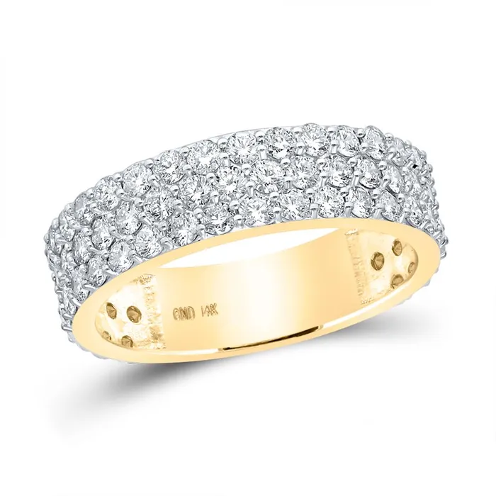 14k Yellow Gold Round Diamond Pave Band Ring 278 Cttw gndatlanta Rings