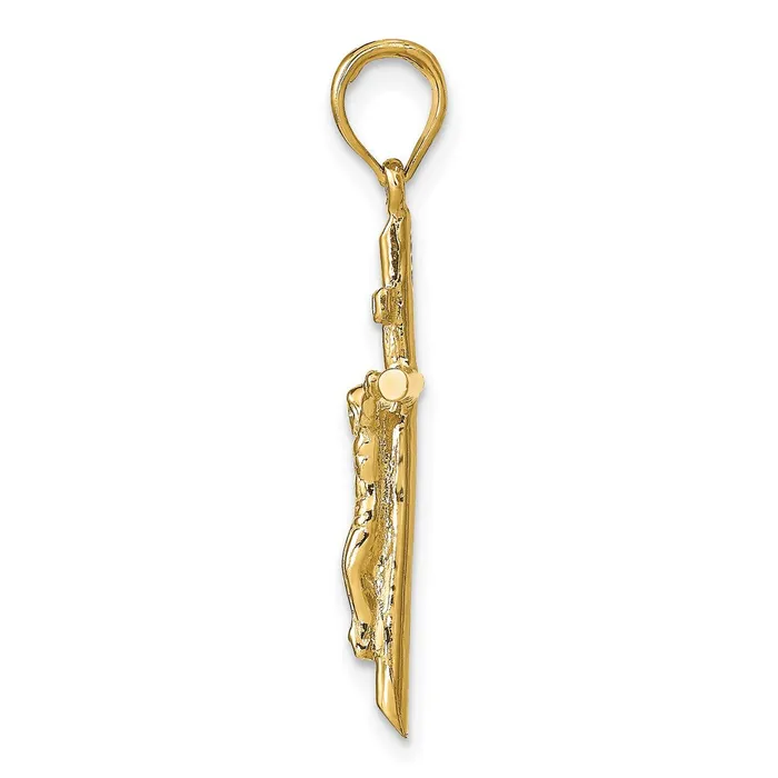 14k Yellow Gold Stick Style Crucifix Pendant Goldia Necklaces