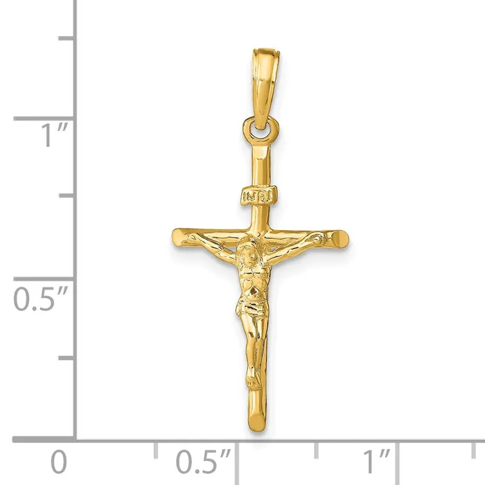 14k Yellow Gold Stick Style Crucifix Pendant Goldia Necklaces