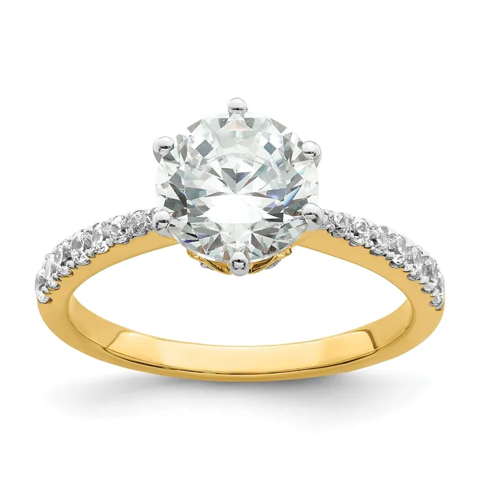 200ct CZ Solid Real 14k Polish 2ct Round Leaf Design Dia Ring Goldia Rings 200ct CZ Solid Real 14k Polish 2ct Round Leaf Design Dia Ring Goldia Rings