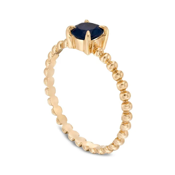 50mm Blue Sapphire Bead Shank Ring in Solid 10K Yellow Gold Goldia Rings 50mm Blue Sapphire Bead Shank Ring in Solid 10K Yellow Gold Goldia Rings