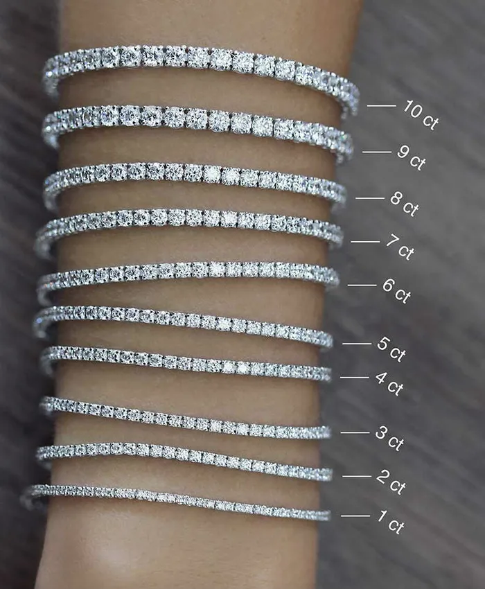 Bracelets Goldia 10 ct tw Classic FourProng Natural Diamond Tennis Bracelet in 10K White Gold