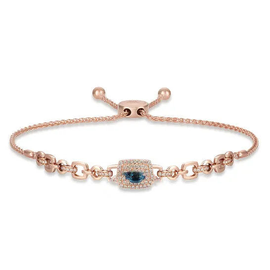 Bracelets Original Le Vian Bolo Bracelet Deep Sea Blue Topaz Nude Diamonds set in 14K Strawberry Gold YRLR 34 JMS always Bracelets Original Le Vian Bolo Bracelet Deep Sea Blue Topaz Nude Diamonds set in 14K Strawberry Gold YRLR 34 JMS always