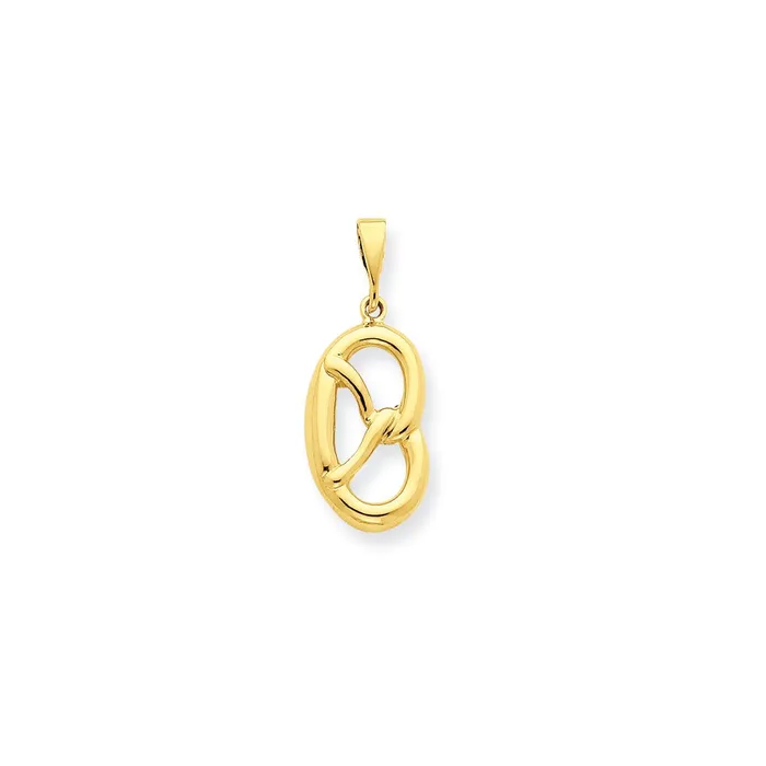 Charm Necklaces 14k Yellow Gold Pretzel Charm Goldia