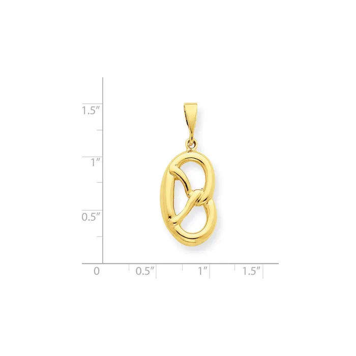 Charm Necklaces 14k Yellow Gold Pretzel Charm Goldia