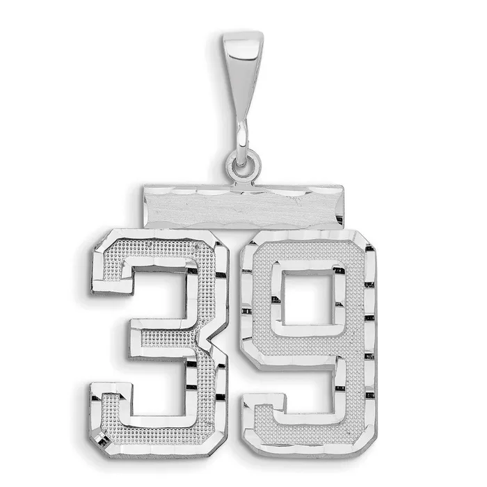Charm Necklaces Goldia 14k White Goldw Small Brushed Diamondcut Number 39 Charm Charm Necklaces Goldia 14k White Goldw Small Brushed Diamondcut Number 39 Charm