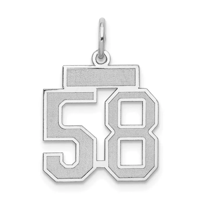 Charm Necklaces Goldia 14k White Goldw Small Satin Number 58 Charm