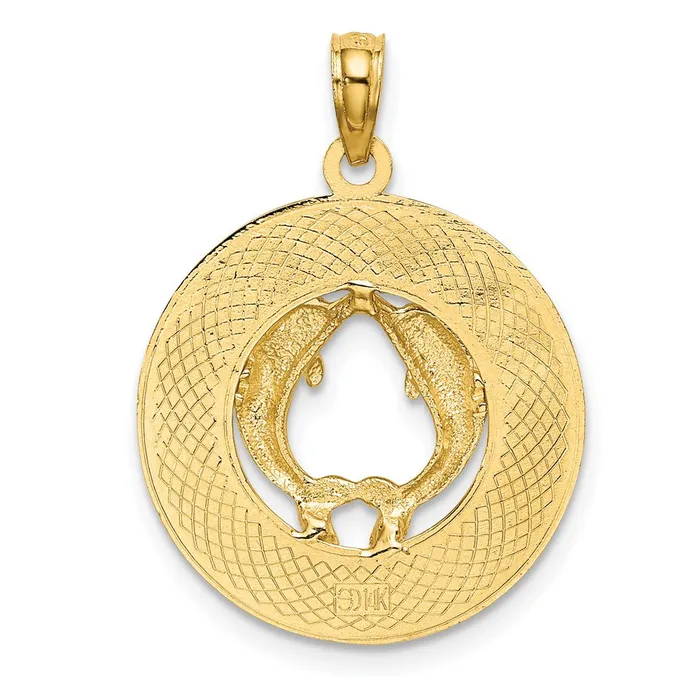 Charm Necklaces Goldia 14k Yellow Gold SAN DIEGO w Dolphins Circle Charm
