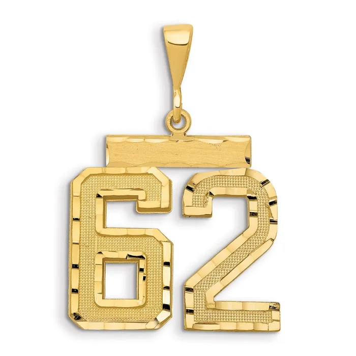 Charm Necklaces Goldia 14k Yellow Gold Small Brushed Diamondcut Number 62 Charm Charm Necklaces Goldia 14k Yellow Gold Small Brushed Diamondcut Number 62 Charm