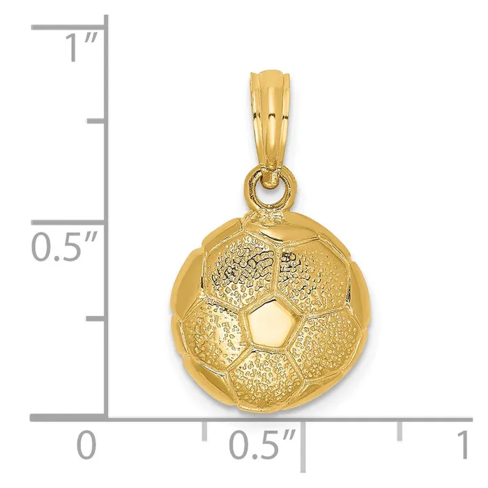 Charm Necklaces Goldia 14k Yellow Gold Solid Polished OpenBacked Soccer Ball Charm