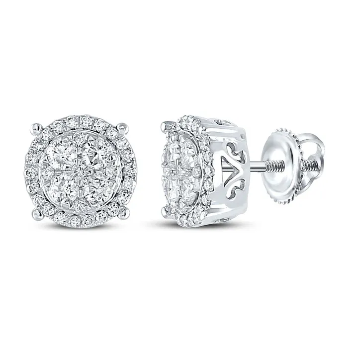 Earrings 14k White Gold Round Diamond Cindys Dream Cluster Earrings 34 Cttw gndatlanta Earrings 14k White Gold Round Diamond Cindys Dream Cluster Earrings 34 Cttw gndatlanta