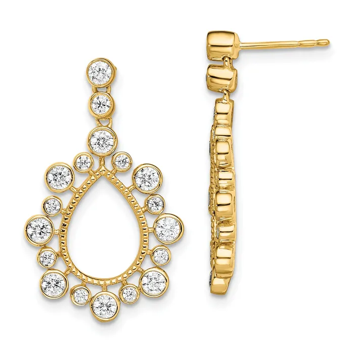 Earrings 14k Yellow Gold 1 18 Ct Lab Grown Diamond VSSI G Teardrop Bezel Post Dangle Earrings Goldia Earrings 14k Yellow Gold 1 18 Ct Lab Grown Diamond VSSI G Teardrop Bezel Post Dangle Earrings Goldia