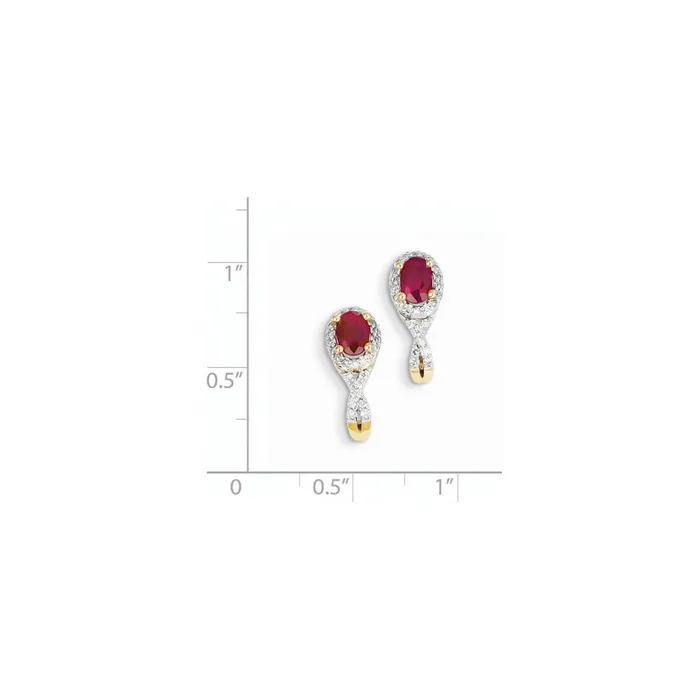 Earrings 14k Yellow Gold Real Diamond u0026 Ruby Earrings Goldia