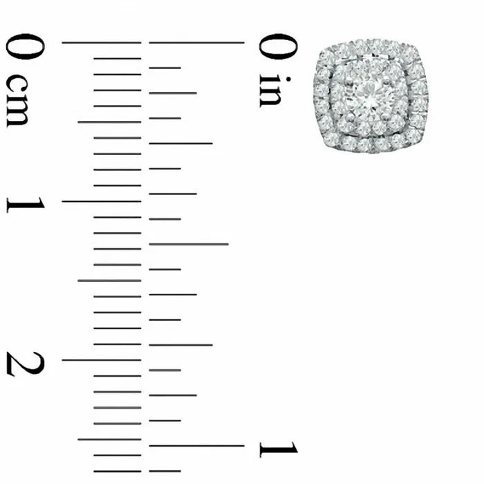 Earrings Goldia 05 CT TW Diamond Double Square Frame Stud Earrings in 14K White Gold Earrings Goldia 05 CT TW Diamond Double Square Frame Stud Earrings in 14K White Gold