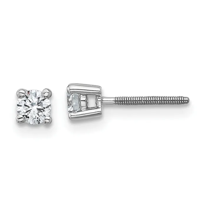 Earrings Goldia 14k White Gold 13 ctw Certified Lab Grown Diamond VSSI G Round 4 Prong Heavy Wt Screwback Stud Earrings Earrings Goldia 14k White Gold 13 ctw Certified Lab Grown Diamond VSSI G Round 4 Prong Heavy Wt Screwback Stud Earrings