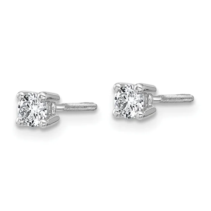 Earrings Goldia 14k White Gold 13 ctw Certified Lab Grown Diamond VSSI G Round 4 Prong Heavy Wt Screwback Stud Earrings