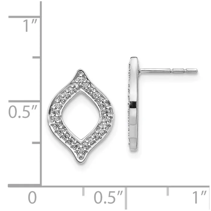 Earrings Goldia 14k White Gold Real Diamond Fancy Post Earrings