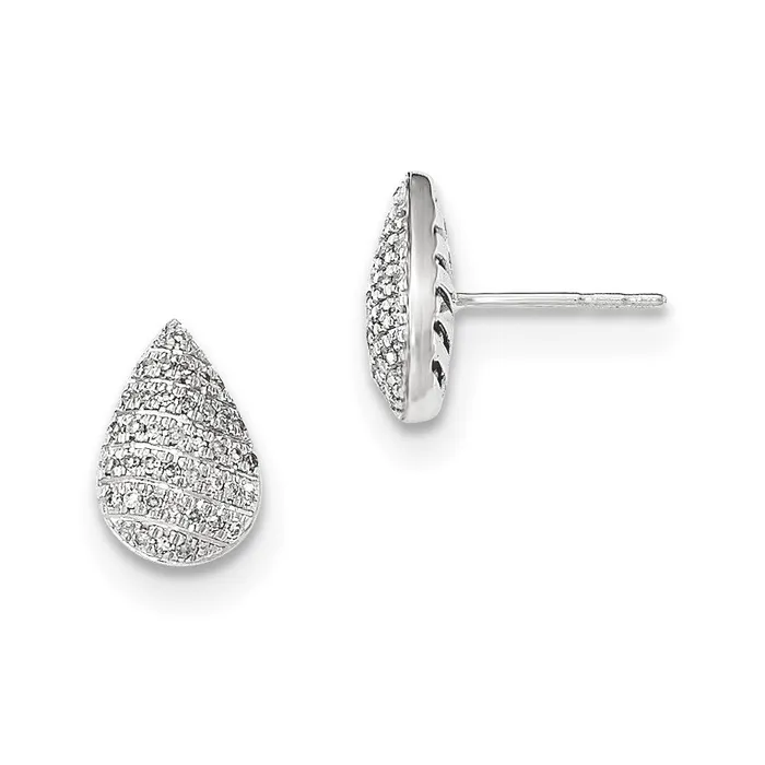 Earrings Goldia 14k White Gold Real Diamond Pear Shape Post Earring