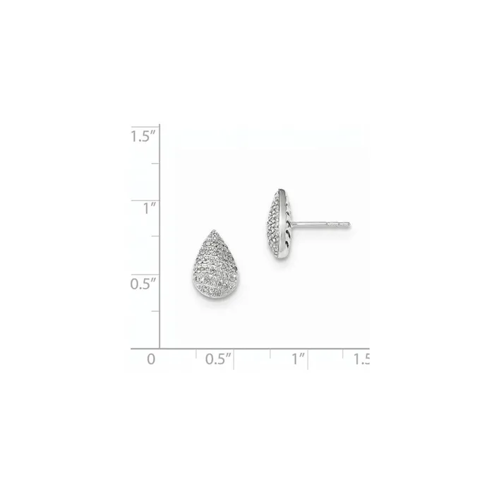Earrings Goldia 14k White Gold Real Diamond Pear Shape Post Earring