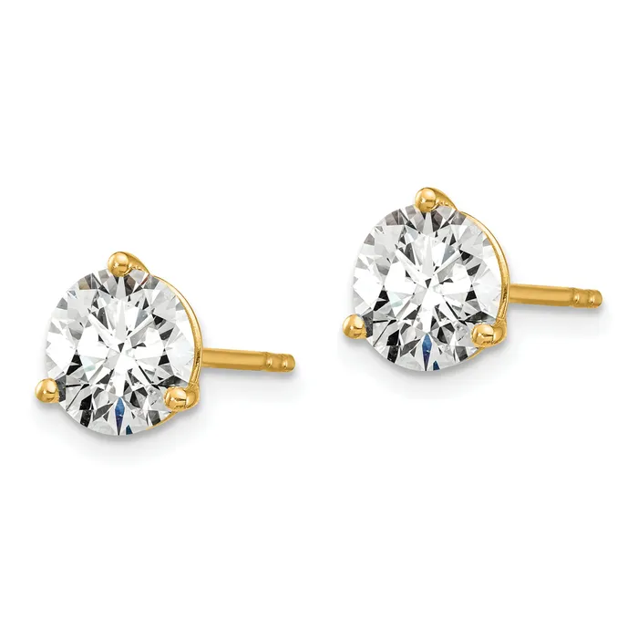 Earrings Goldia 14k Yellow Gold 6 ctw Lab Grown Diamond VSSI G Round 3 Prong Heavy Wt Stud Earrings