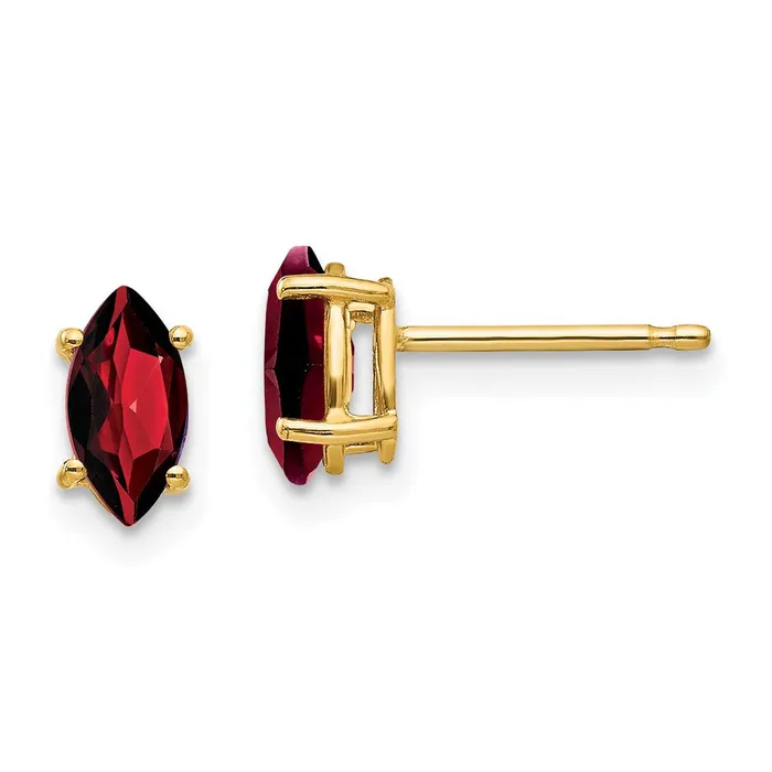 Earrings Goldia 14k Yellow Gold 7x35mm Marquise Garnet Earrings