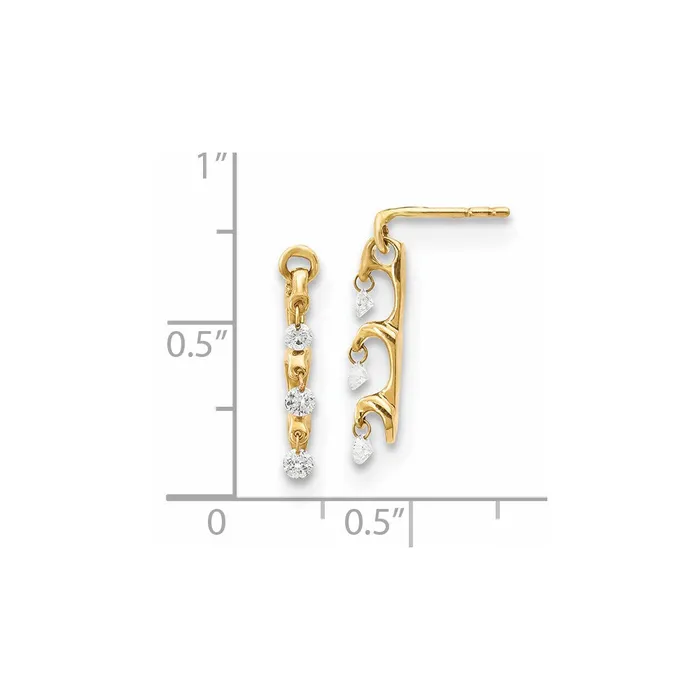 Earrings Goldia 14k Yellow Gold Real Diamond Dangle Earrings