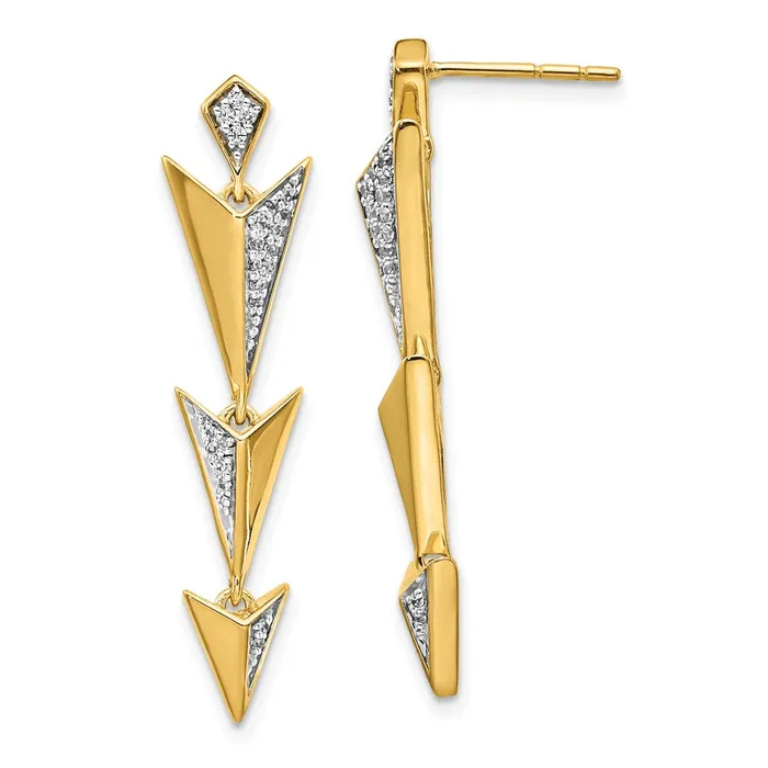 Earrings Goldia Solid 14k Yellow Gold Simulated CZ Fancy Post Dangle Earrings Earrings Goldia Solid 14k Yellow Gold Simulated CZ Fancy Post Dangle Earrings