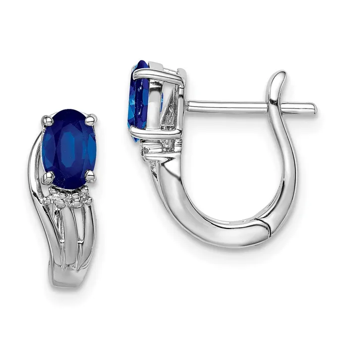 Earrings Goldia Sterling Silver Rhodium Plated Diamond u0026 Sapphire Hinged Earrings Earrings Goldia Sterling Silver Rhodium Plated Diamond u0026 Sapphire Hinged Earrings