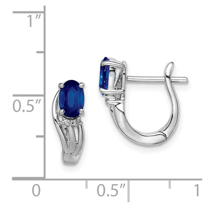 Earrings Goldia Sterling Silver Rhodium Plated Diamond u0026 Sapphire Hinged Earrings