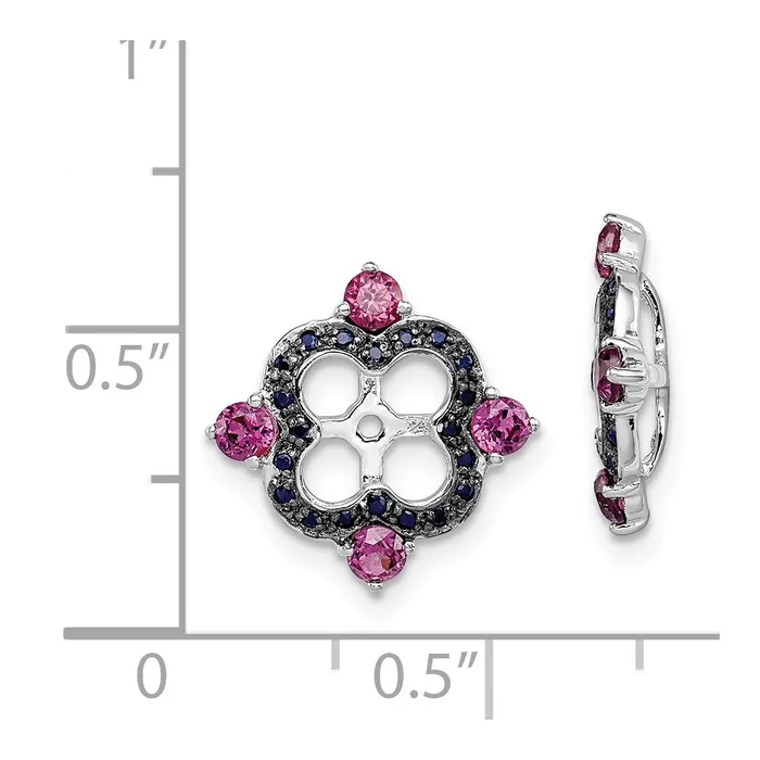 Earrings Goldia Sterling Silver Rhodium Rhodolite Garnet u0026 Black Sapphire Earring Jacket