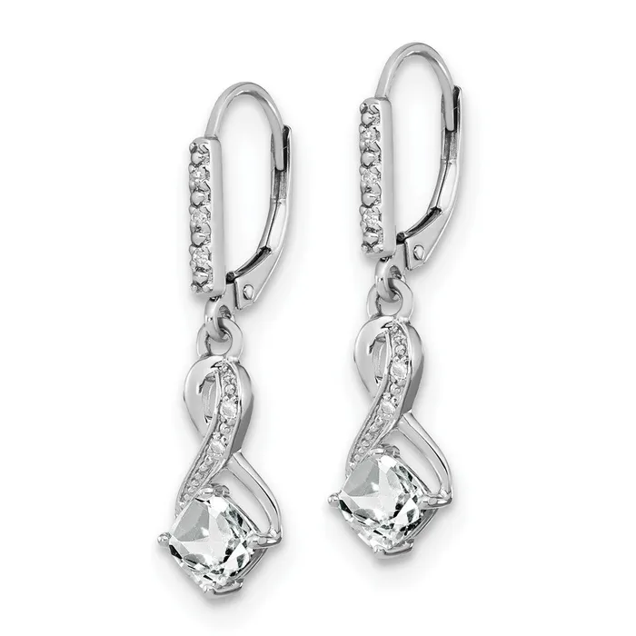 Earrings Goldia Sterling Silver White Topaz and Real Diamond Earrings