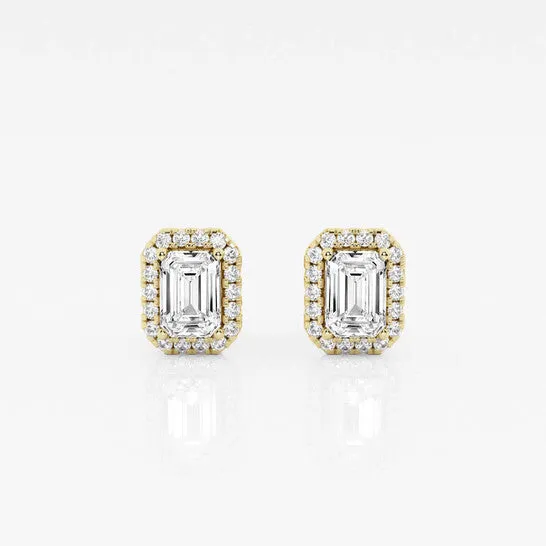 Earrings JMS always Original Brilliant Diamond 14KT Yellow Gold 1 110 cttw EmeraldCut Lab Grown Diamond Halo Stud Earrings for Women GVSSI GSI Earrings JMS always Original Brilliant Diamond 14KT Yellow Gold 1 110 cttw EmeraldCut Lab Grown Diamond Halo Stud Earrings for Women GVSSI GSI
