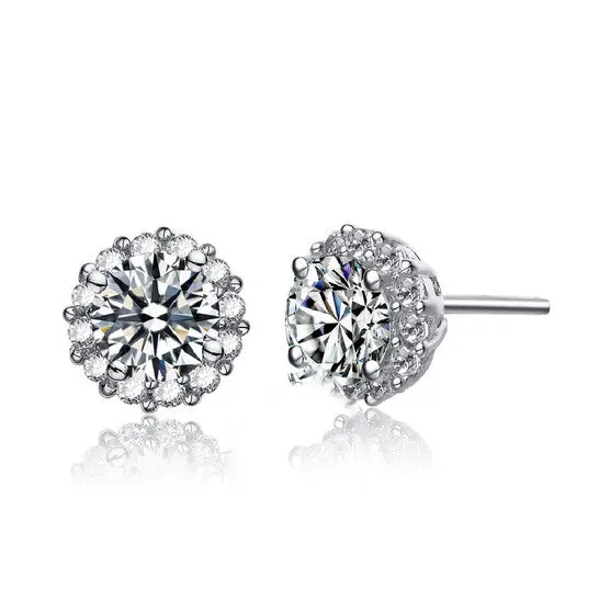 Earrings JMS always Original Megan Walford 925 Sterling Silver Cubic Zirconia Round Stud Earrings Earrings JMS always Original Megan Walford 925 Sterling Silver Cubic Zirconia Round Stud Earrings